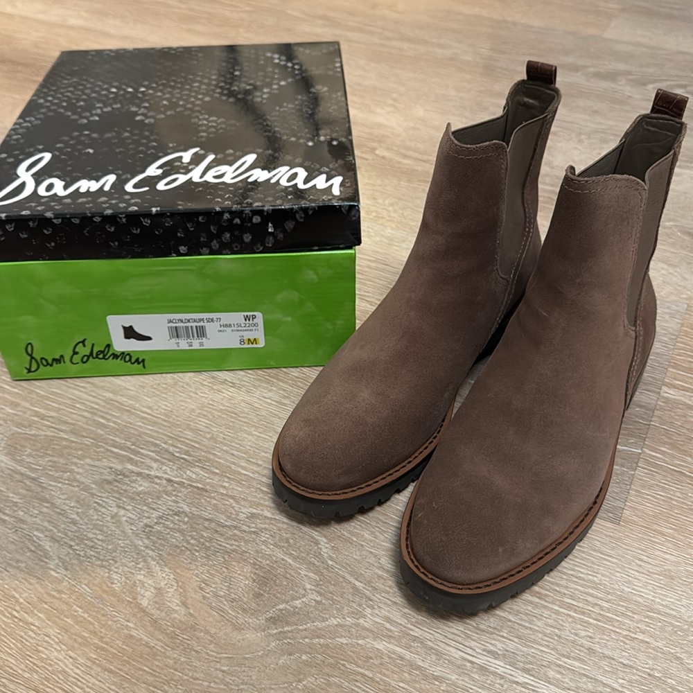 Sam Edelman Jaclyn waterproof Suede Chelsea boots 8M